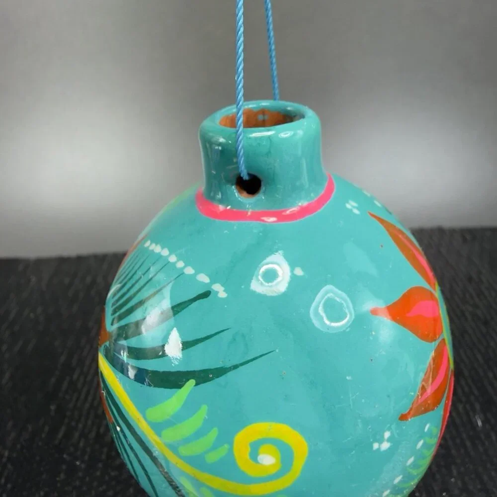 Hand Made Mexican‎ Pottery Redware Ornament Figurine Hanging Decor Mexico VTG